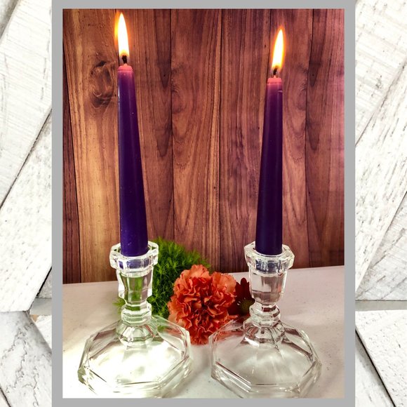 📦🎉MOVING SALE! Crystal Cut Candle Sticks - Picture 1 of 13